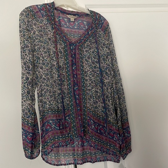 Lucky Brand Top Women Size S Multicolored Lightweight Slightly Sheer - Picture 1 of 13